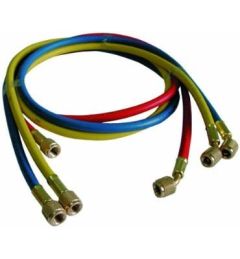 KIT TUBI FLESS.(3pzz ROSSO-GIALLO-BLU) 1/4 C/DEPR.L=1500mm  ( 275 bar )