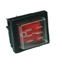 INTERRUTTORE BIPOLARE ROSSO LUMINOSO C/G.PROT.IN SILICONE