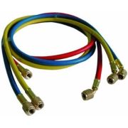 KIT TUBI FLESS.(3pzz ROSSO-GIALLO-BLU) 1/4 C/DEPR.L=1500mm  ( 275 bar )